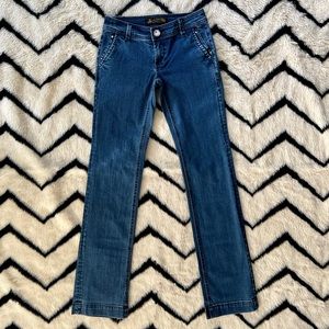 V.O. jeans - straight cut w/ rhinestones EUC 32.5” inseam soft stretchy denim.